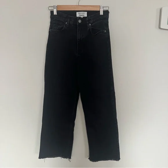 Reformation Emma High Rise Wide Leg Black Jeans Size 26 Boho Minimalist Festival - Picture 2 of 8